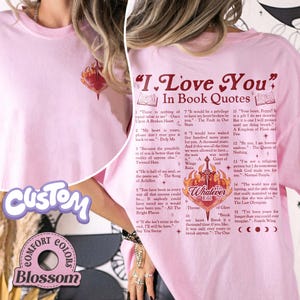 I Love You in Book Quotes Comfort Colors Shirt, Book Lover Shirt, Gift for Reader, Different Ways Say I Love You, Valentine Gift,Bookish Tee