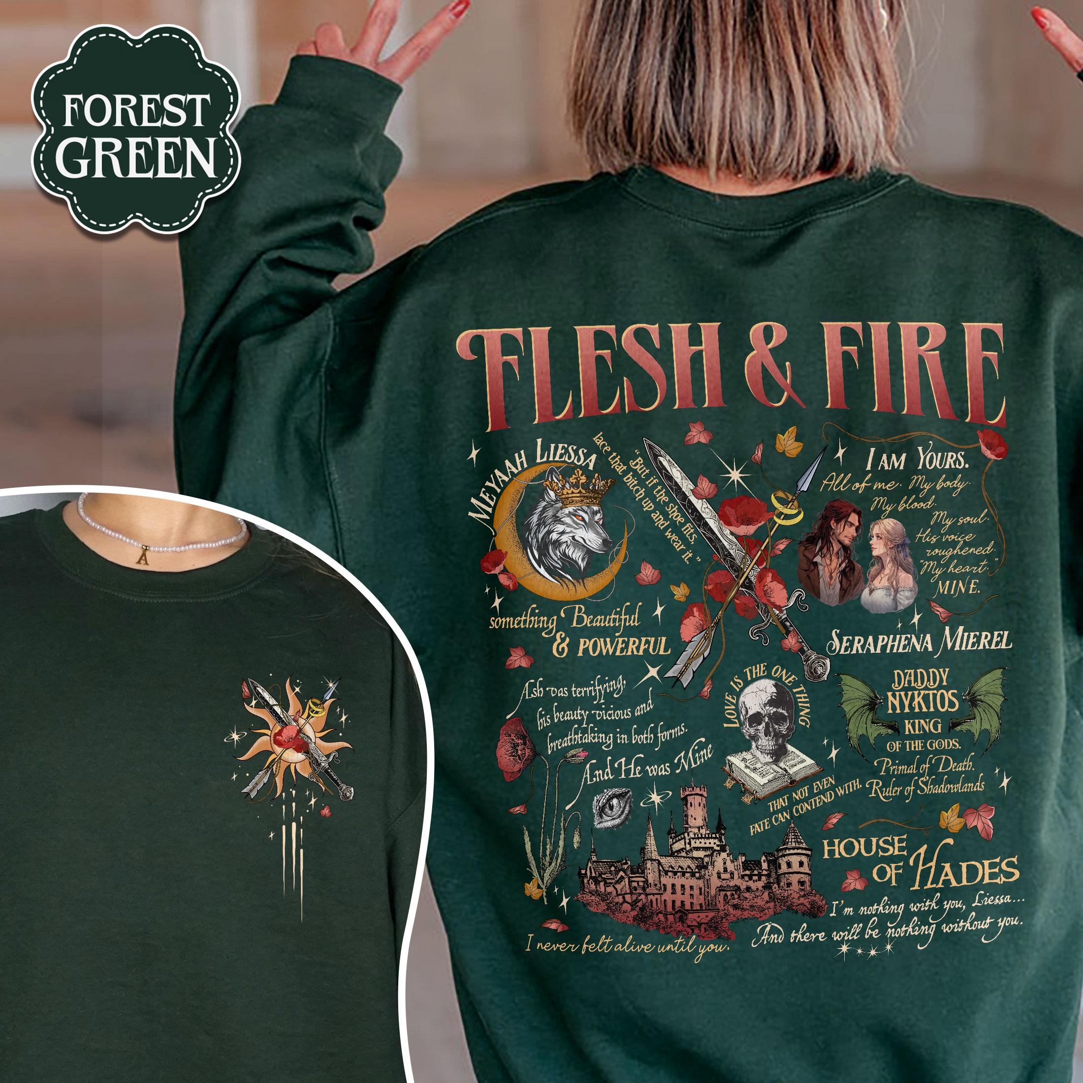 Flesh and Fire Series Sweatshirt, We Will Rise Shirt, Bookish Shirt, From Blood and Ash Merch, Gift for Readers, Poppy and Casteel Shirt