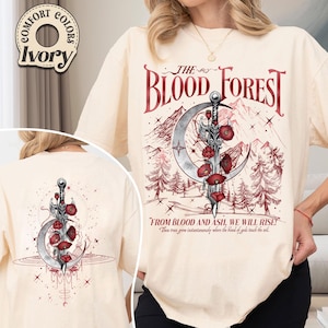 The Blood Forest Comfort Colors Shirt, From Blood And Ash, Poppy Castle Da&#39;Neer, Flesh and Fire, FBAA Bookish Merch, Poppy Casteel