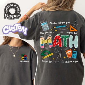 Custom Funny Math Teacher Comfort Colors Shirt, Mathematics Geek Shirt, School Math Lover Tee, Gift For Math Teacher, Gift For Mathematician