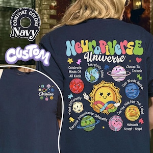 Custom Neurodiverse Universe Comfort Colors Shirt, Sped Teacher Shirt, Space Neurodiversity Shirt, Autism Awareness Shirt