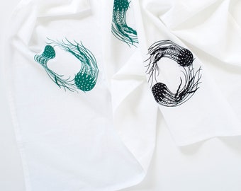 Jellyfish flour sack towel set