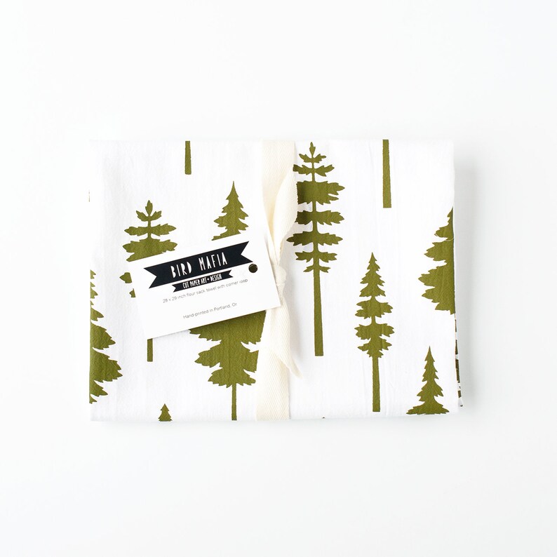 Set of 2 Tree Flour Sack Towels Trees 100 Cotton Etsy