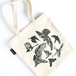 Bird tote bag, birds tote bag, book bag, reusable cotton bag, grocery bag, mothers day gift