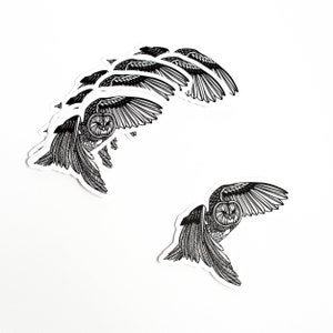 Autocollant de chouette effraie, autocollant de hibou, autocollant de hibou imperméable à l’eau, autocollant imperméable à l’eau, farce de bas, autocollant pour bouteille d’eau, autocollant pour ordinateur portable