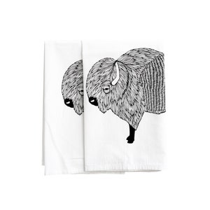 Buffalo towel, bison tea towel, floursack towel, buffalo tea towel, flour sack towel, tea towels, buffalo decor, bison print, dish towel image 4