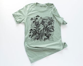 Regrow unisex t-shirt, sage green, sage green tshirt, forest tee, mushroom shirt