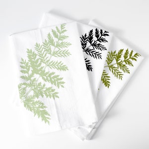 Varentheedoekenset, Moederdagcadeauset, zakdoeken varenmeel, plantenprint, plantenliefhebber cadeau, plantendame, botanische theedoek
