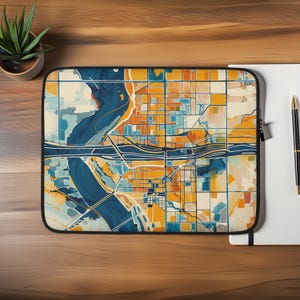 Housse pour ordinateur portable Plan abstrait de la ville de Phoenix - Protectrice et élégante