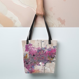 Abstract Geometric Tote Bag - Modern Art Design
