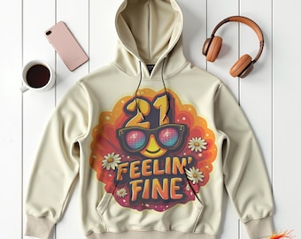 21 Feelin Fine Digital Image SVG PNG transparent background - 21st Birthday Gift For Her [Premium Quality Images 300 dpi 2024 x 2024]