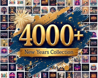 The New Year's Collection: 4000+ Vibrant Celebratory Digital Designs [Premium Quality Images 300 dpi PNGs 1024 x 1024]