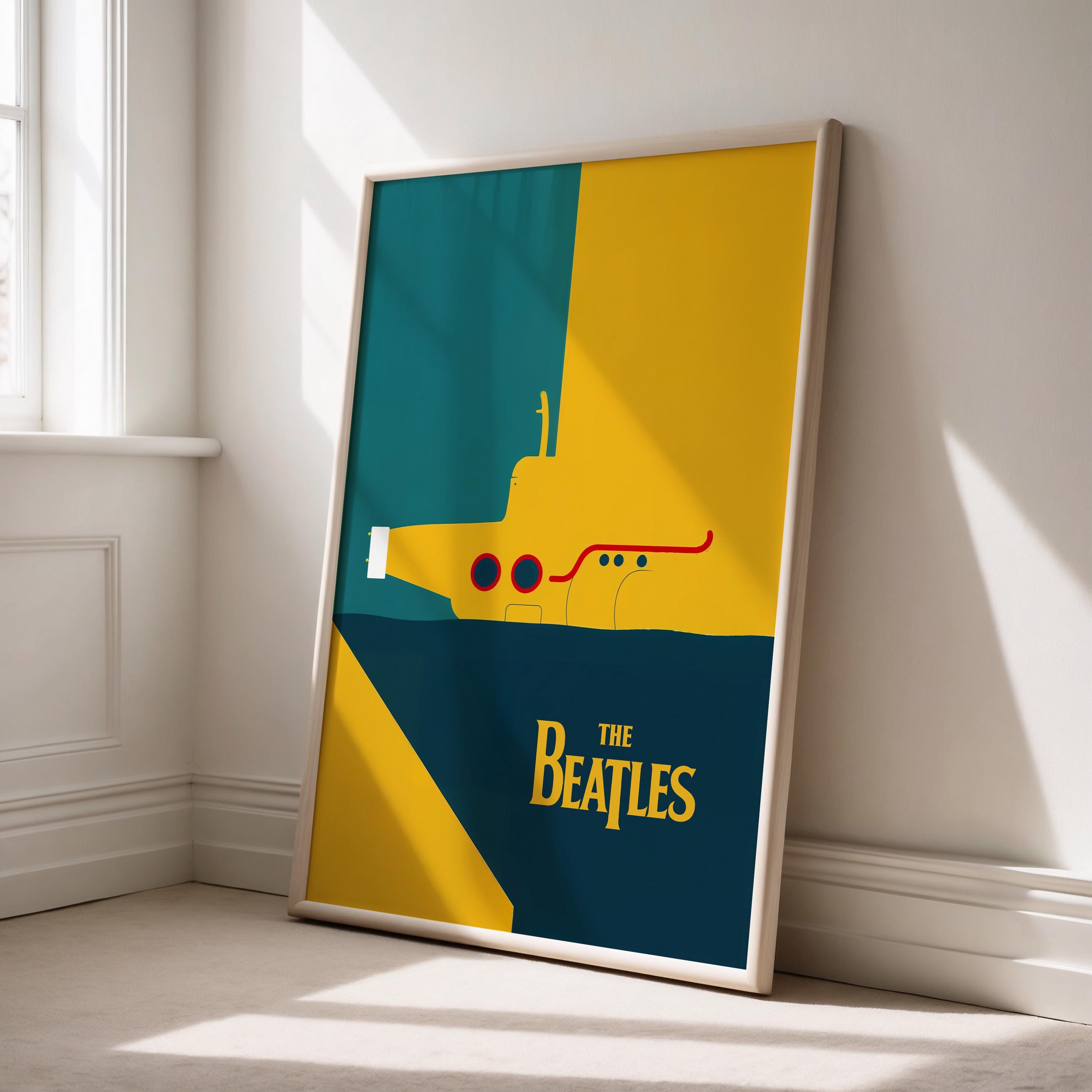 The Beatles Yellow Submarine Poster: Minimalist Classic Rock Wall