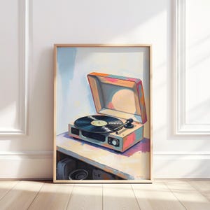 Retro Vinyl Player Print: Groovy Music Room Wall Art