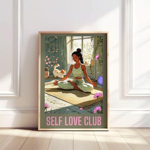 Yoga Meditation Art Print: Serene Girl Room Decor (Digital Download)