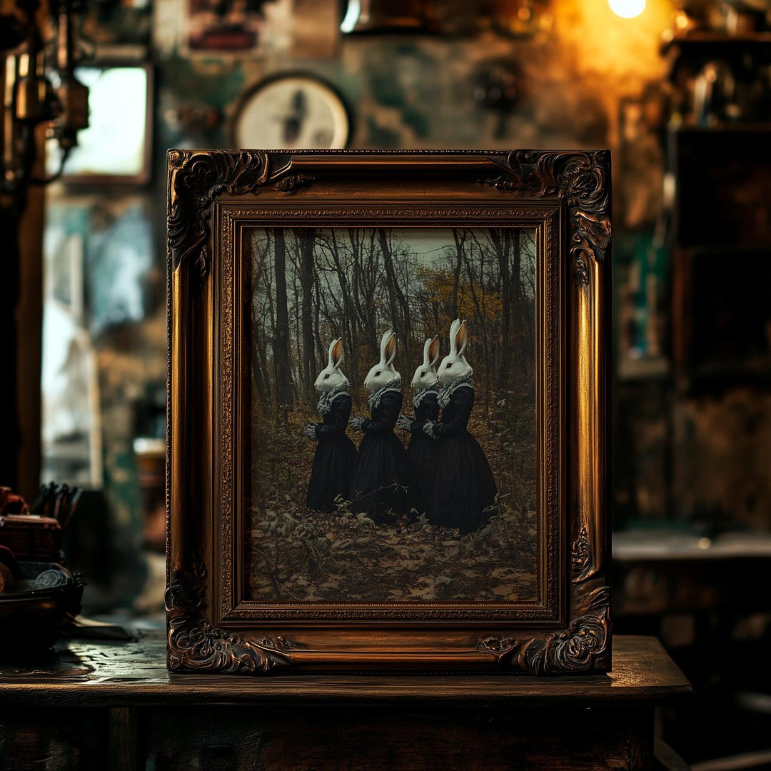 Occult Forest Rabbit Cult Photo - Vintage Cryptid Photography, Gothic ...