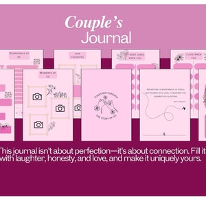 Couple&#39;s journal pink / relationship diary pink / fun couple&#39;s activity / anniversary gift/ valentine&#39;s gift
