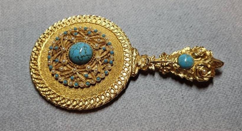 Porte-bijoux Doré Vintage Mirella - Made In England, Années 60 - Neuf Sans Emballage