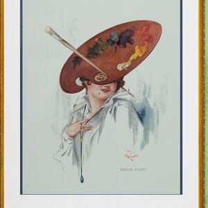 art deco flapper artist portrait illustration DIGITAL DOWNLOAD