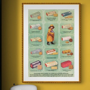 antique Victorian advertisement for biscuits digital download