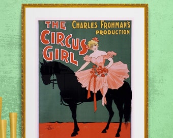 circus girl,  ballerina on horse ,antique Victorian illustration, digital download