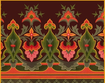 antique art nouveau wallpaper illustration digital download