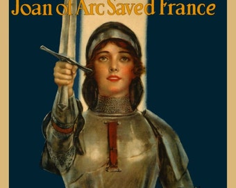 ジャンヌ・ダルクがフランスを救ったイラストアートポスターデジタル