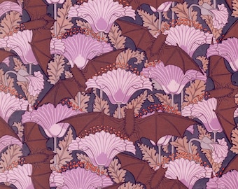 art nouveau wallpaper design poppy flower and bat illustration digital download