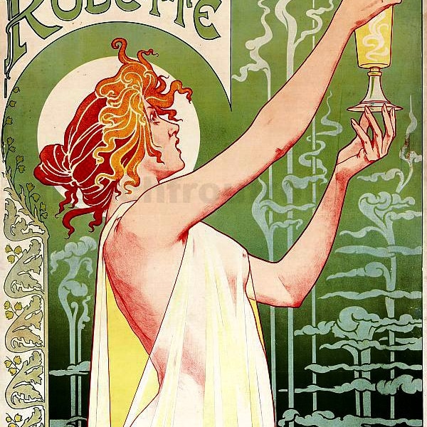 antique french art nouveau advertisement poster absinthe illustration digital download