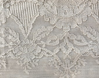 antique victorian french lace cotton fabric.scalop edge large 8 1/2 wide