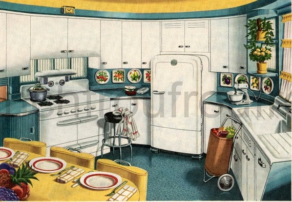 vintage kitchen illustration