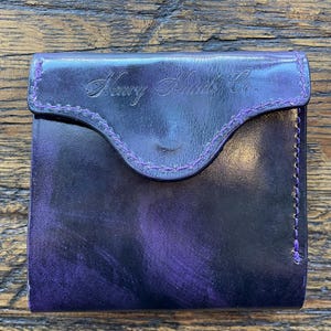 Cartera Tsunami de piel color morado jaspeado