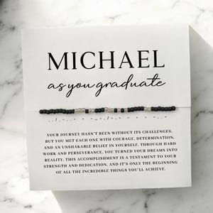 Graduation Gift For Her Him Custom Morse Code Bracelet Personalized Gifts For Graduate High School College University Class 2025 Daughter