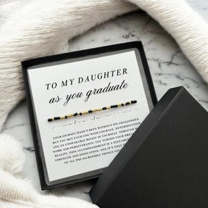 Graduation Gift For Her Custom Morse Code Bracelet Personalized Gifts For Graduate High School College University Class 2025 Daughter Niece