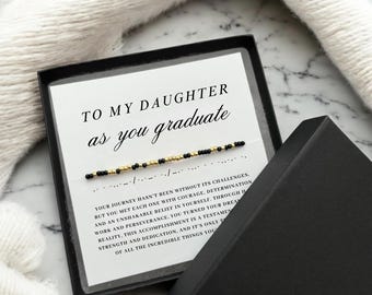 Graduation Gift For Her Custom Morse Code Bracelet Personalized Gifts For Graduate High School College University Class 2026 Daughter Niece