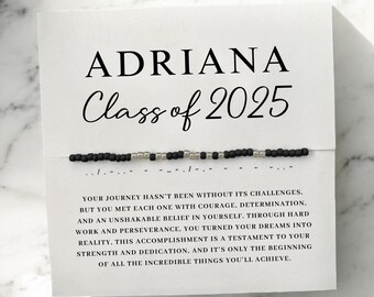 Graduation Gift For Her Him Custom Morse Code Bracelet Personalized Gifts For Graduate High School College University Class 2025 Daughter