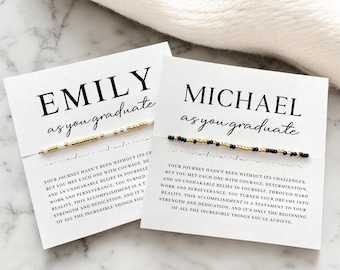 Graduation Gift For Her Him Custom Morse Code Bracelet Personalized Gifts For Graduate High School College University Class 2025 Daughter