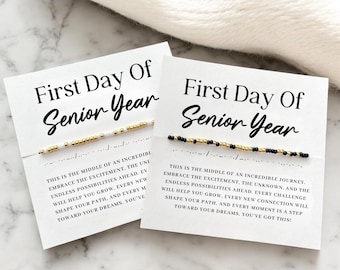 First Day Of Senior 2026 Gift For Her Him Custom Morse Code Bracelet Personalized Gifts For High School Daughter Niece Son Granddaughter