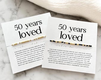 50th Birthday Gifts For Women Mom Friend Custom Morse Code Bracelet Personalized Gift For Her 50 Years Old 1975 Sister Wife Stepmom Niece