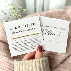 Graduation Gift For Her Custom Morse Code Bracelet Personalized Gifts For Graduate High School College University Class 2025 Daughter Niece