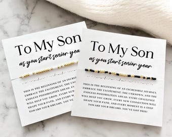 First Day Of Senior 2027 Gift For Son From Mom and Dad Custom Morse Code Bracelet Personalized Gifts For High School Senior Year Gift