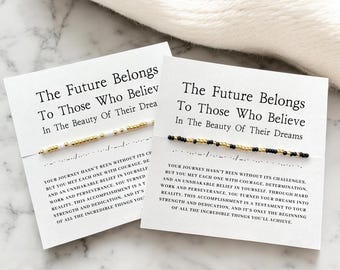Graduation Gift For Her Him Custom Morse Code Bracelet Personalized Gifts High School College University Class 2025 Daughter Son Niece