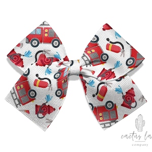 Fire Truck Bow, Fire Truck Headband, Fire Truck Hair Bow, Fire Truck Hair Clip, Cheer Bow, Fire Truck Clip, Fireman Bow, Fireman Headband