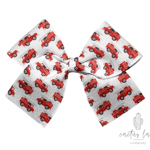 Fire Truck Bow, Fire Truck Headband, Fire Truck Hair Bow, Fire Truck Hair Clip, Cheer Bow, Fire Truck Clip, Fireman Bow, Fireman Headband