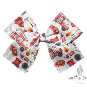 Fire Truck Bow, Fire Truck Headband, Fire Truck Hair Bow, Fire Truck Hair Clip, Cheer Bow, Fire Truck Clip, Fireman Bow, Fireman Headband