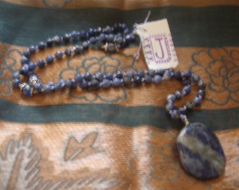 Sodalite mala/necklace with pendant