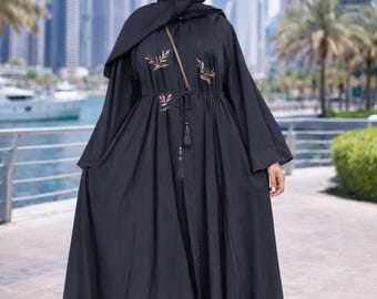 Elegante Kimono Abaya – Dubai Kaftan Jurk met Open Voorkant en Riem