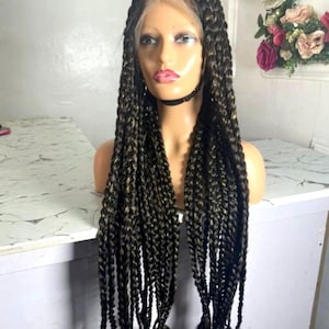 Loose Box Braid Wig: 36"  Braided Full Lace Wig