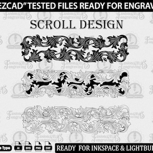 Floral Scroll Design SVG for Laser Engraving & Printing.
