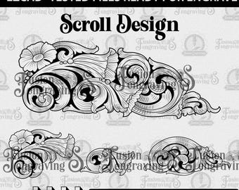 Floral scrollontwerp SVG: lasergesneden bestanden.